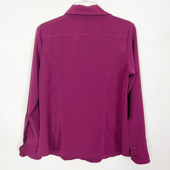 Roz & Ali Magenta Button Down Shirt Casual Workwear - Picture 8 of 13